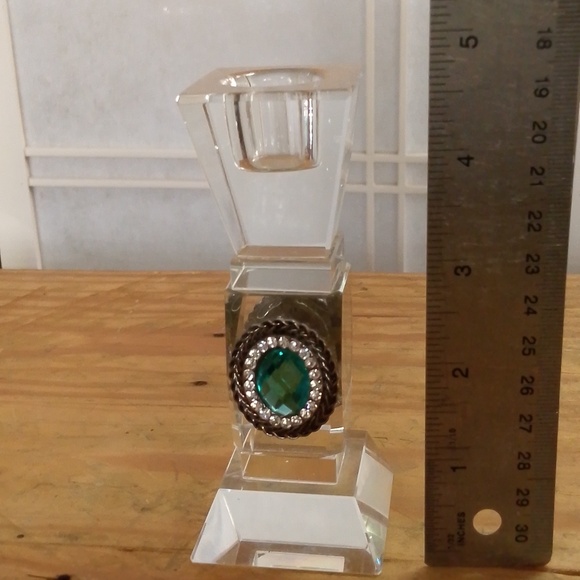 Crystal Pedestal Jeweled Candlestick Holder - Picture 7 of 7